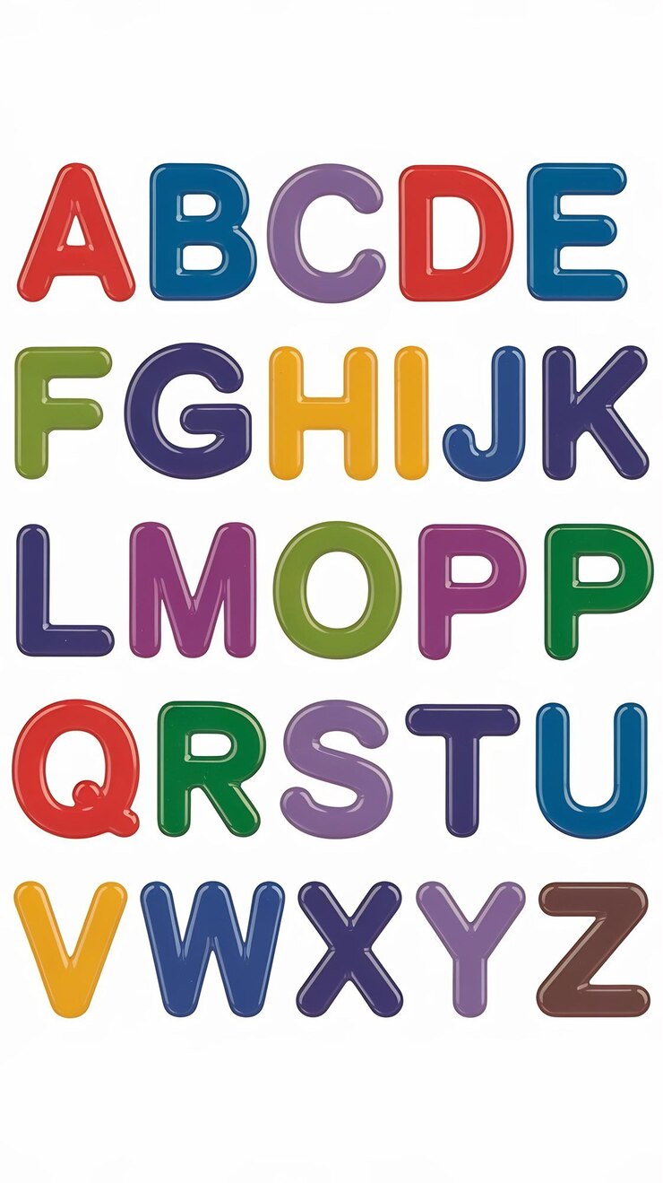 Photo colorful british alphabetplastic toy letters isolated on white