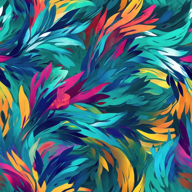 Colorful brush strokes abstract seamless pattern