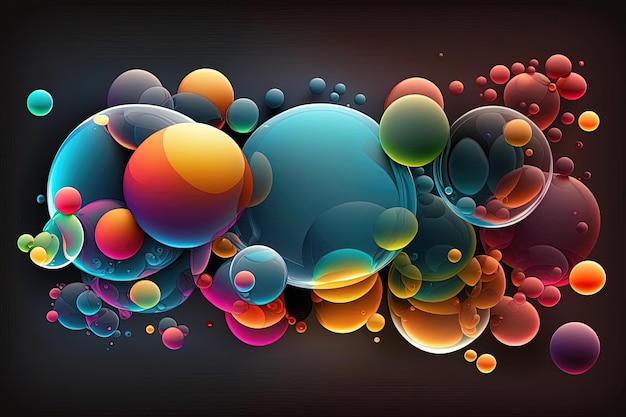 Colorful bubble background with various sizes and hues Playful and fun design perfect for creating a cheerful and lively atmosphere Generative AI high resolution