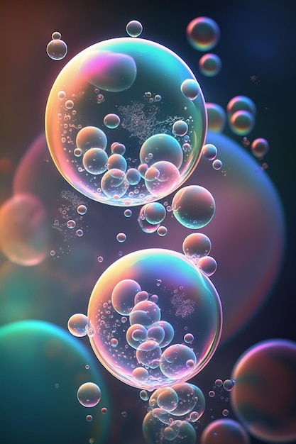 A colorful bubble with the word bubble on it