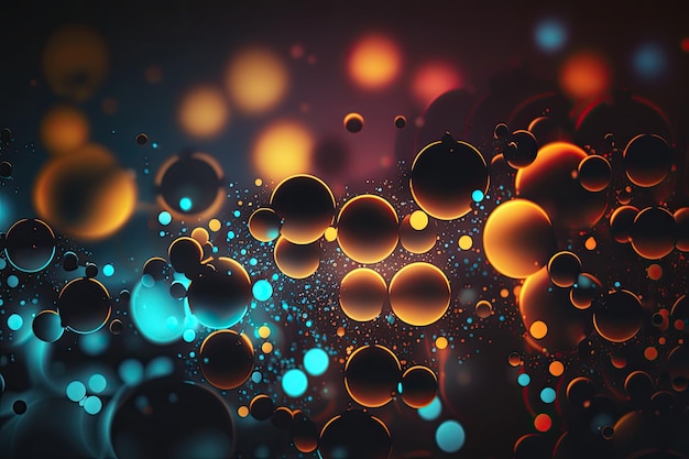 Colorful bubbles floating in the air Generative AI