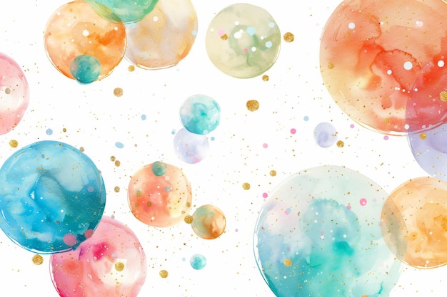 Цветные пузырьки, плавающие в воздухе