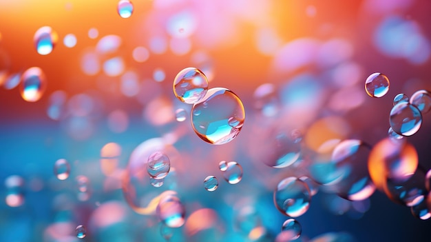 Colorful bubbles floating in a gradient background