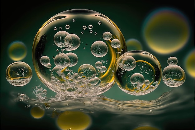 Colorful bubbles in the water