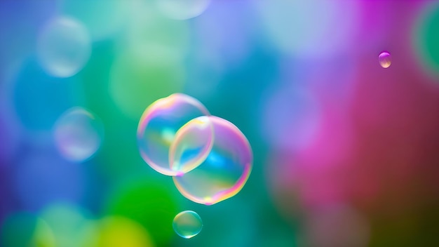 Colorful bubbles with the background of blurry colorful blurry background