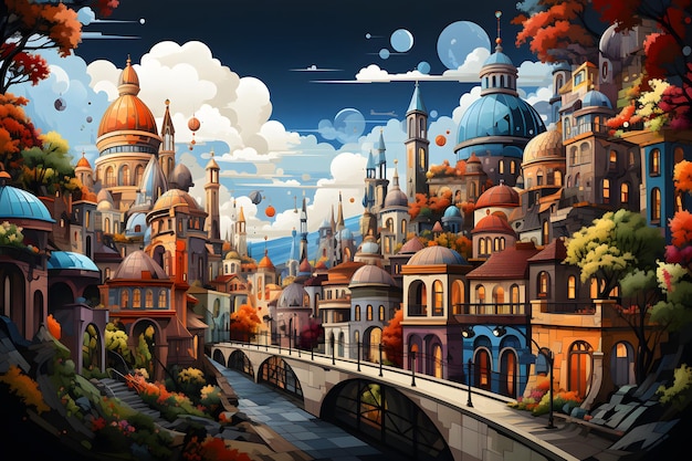 colorful building at fantasy world