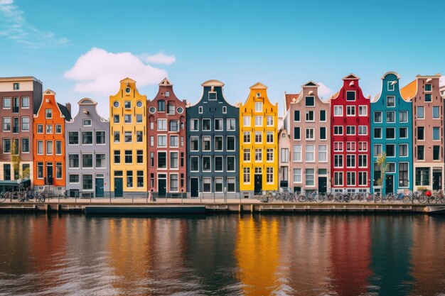 Colorful buildings in amsterdam