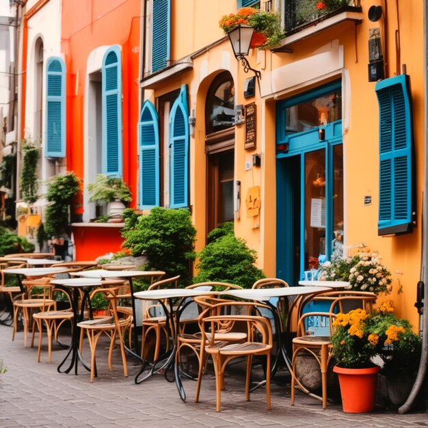 colorful buildings and charming cafes