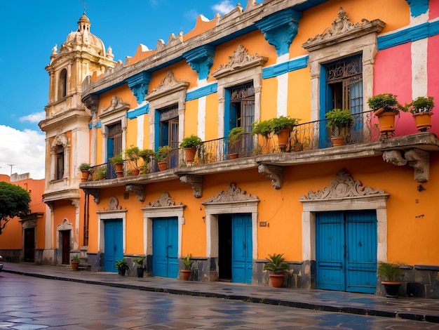 Colorful buildings of an old town