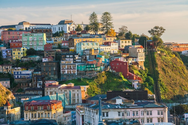 Colorful buildings of Valparaiso Chile