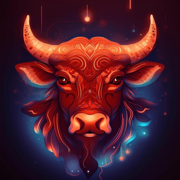 colorful bull vector illustration