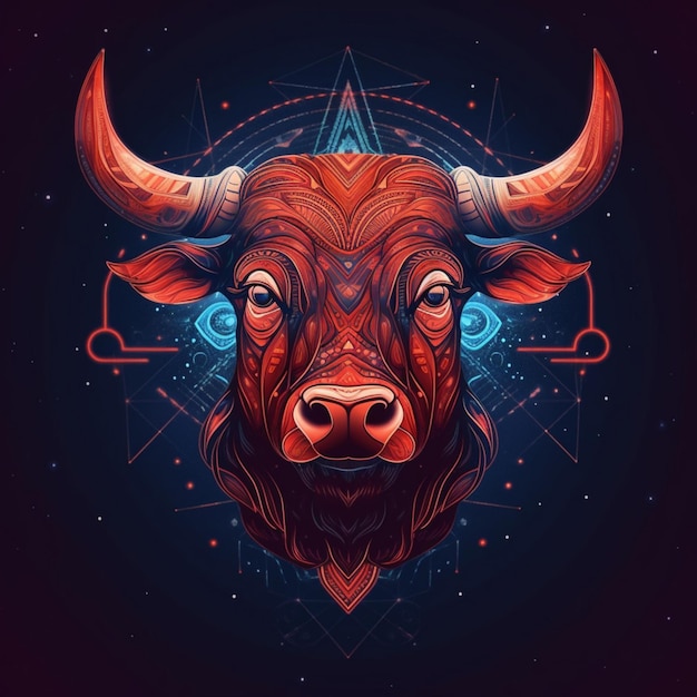 colorful bull vector illustration