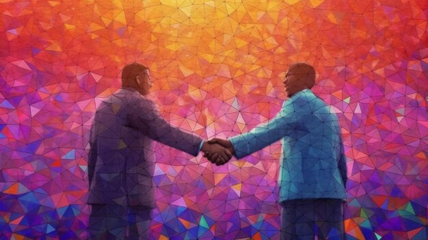 A colorful business agreement concept Generative AI