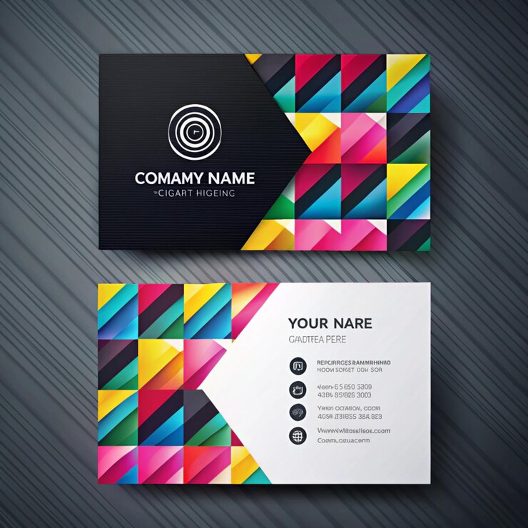 Photo a colorful business card with a colorful design on it