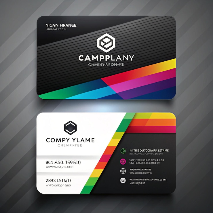 Photo a colorful business card with the word yoga on it