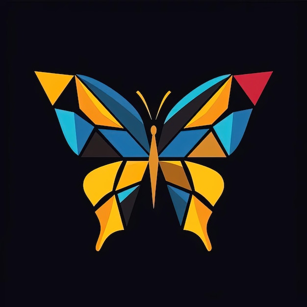 A colorful butterfly on a black background