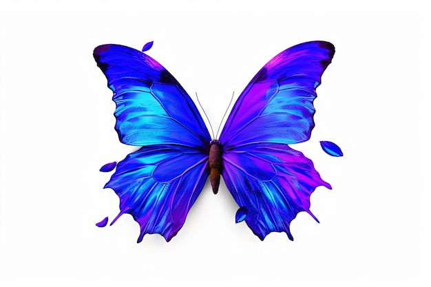 Colorful butterfly drawing isolated on withe Generative AI