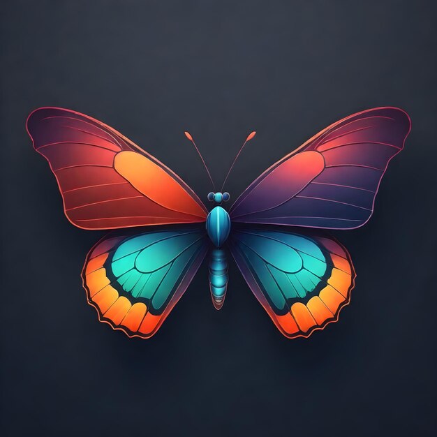 a colorful butterfly drawing with a colorful butterfly on the bottom