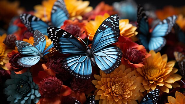 Colorful butterfly garden