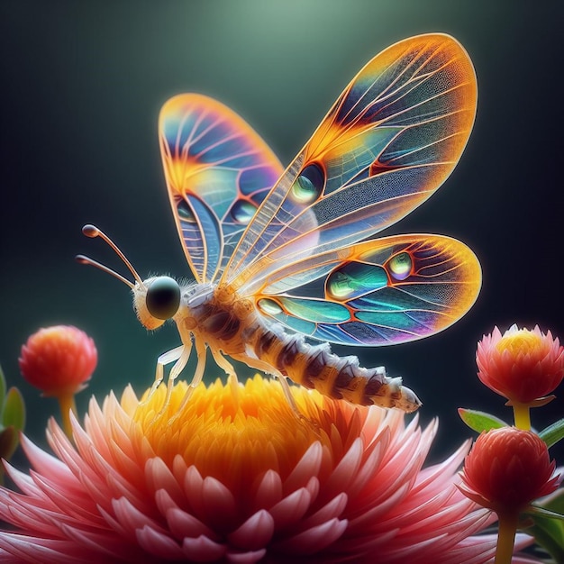 a colorful butterfly is on a flower with the words butterfly