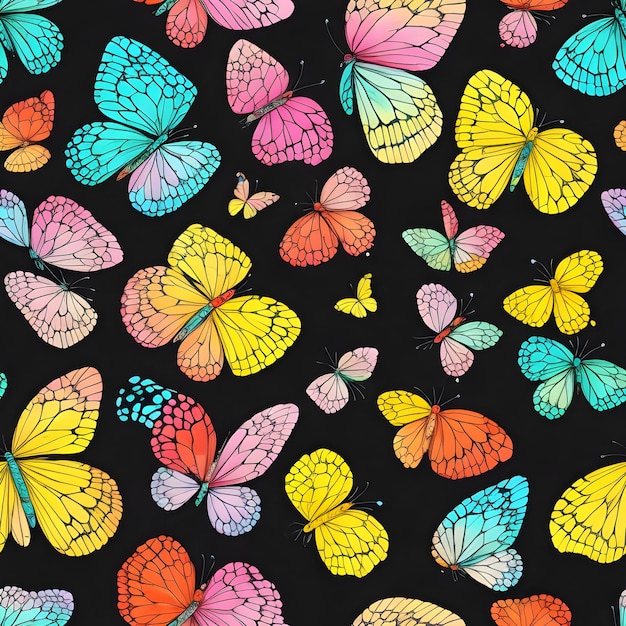 Colorful butterfly pattern ai generate