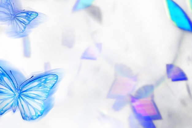 colorful butterfly png border frame aesthetic nature transparent design