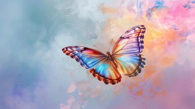 Colorful Butterfly Soaring in the Air