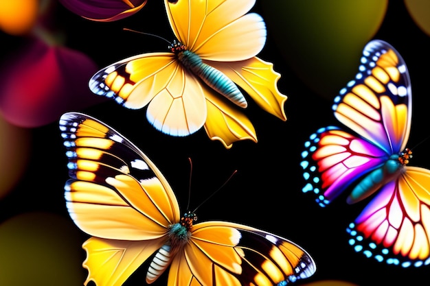 A colorful butterfly wallpaper with a butterfly on it