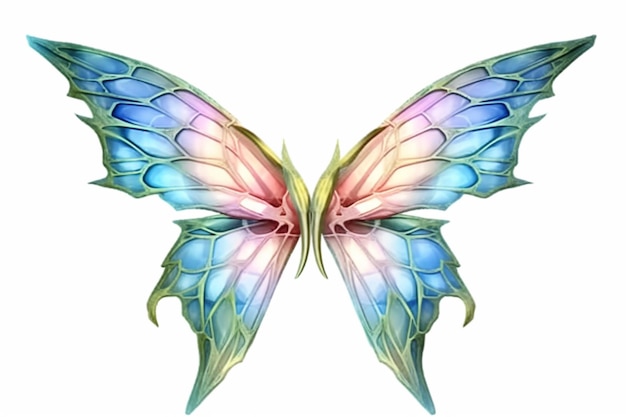 A colorful butterfly wings with the word wings on it.