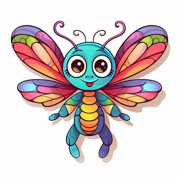 A colorful butterfly with big eyes