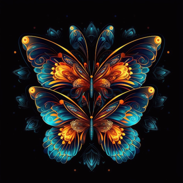 A colorful butterfly with patterns