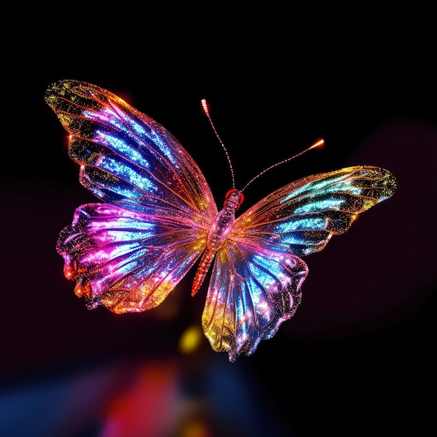 A colorful butterfly with the word butterfly on it