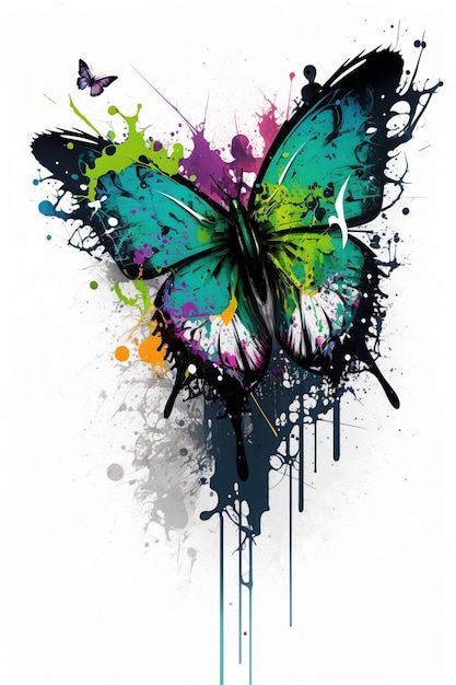 A colorful butterfly with the word butterfly on it