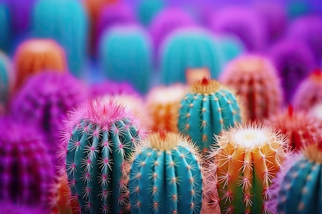 Photo colorful cactuses background