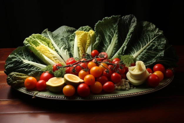 Colorful Caesar Salad Presentation