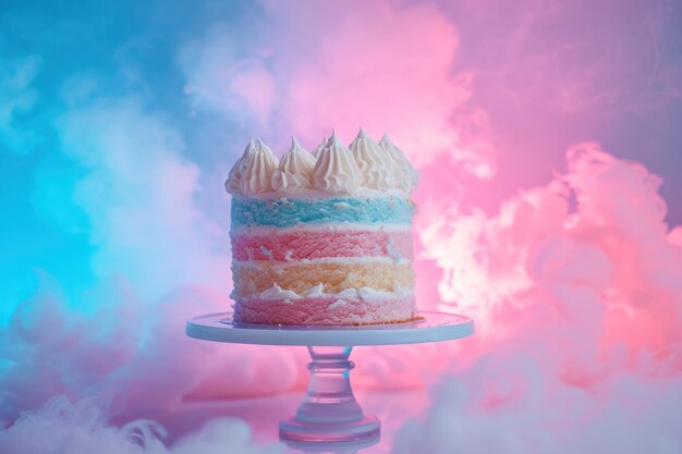 Foto torta colorata su un piatto di torte