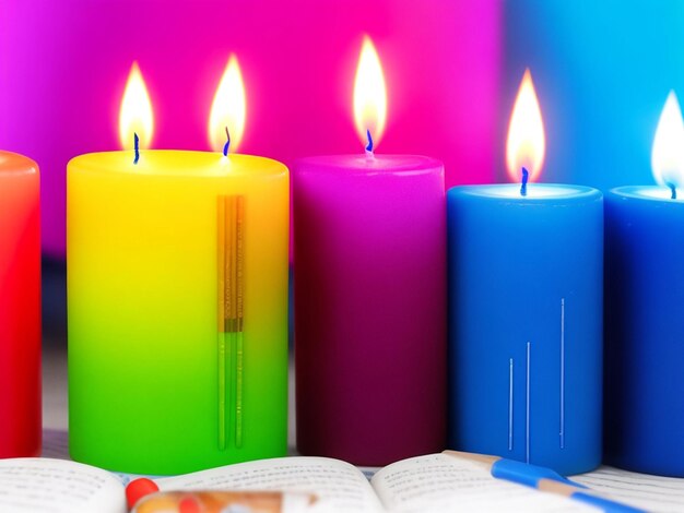 Colorful candles for christmas