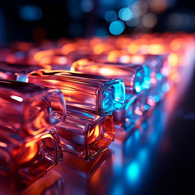 Colorful candles on table in the evening