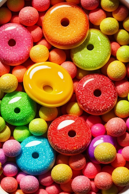 Colorful candy jelly beans rainbow candy snacks delicious snacks wallpaper background