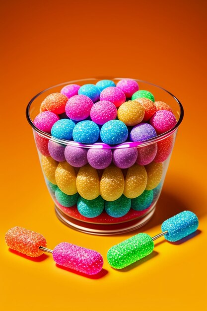 Colorful candy jelly beans rainbow candy snacks delicious snacks wallpaper background