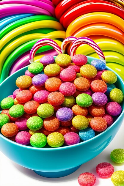 Colorful candy jelly beans rainbow candy snacks delicious snacks wallpaper background