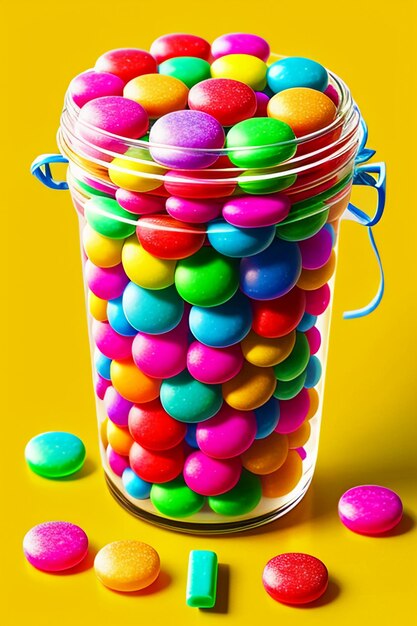 Colorful candy jelly beans rainbow candy snacks delicious snacks wallpaper background