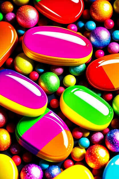 Colorful candy jelly beans rainbow candy snacks delicious snacks wallpaper background