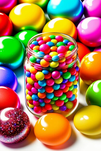 Colorful candy jelly beans rainbow candy snacks delicious snacks wallpaper background