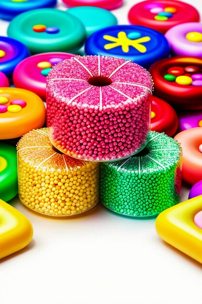 Colorful candy jelly beans rainbow candy snacks delicious snacks wallpaper background