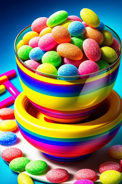 Colorful candy jelly beans rainbow candy snacks delicious snacks wallpaper background