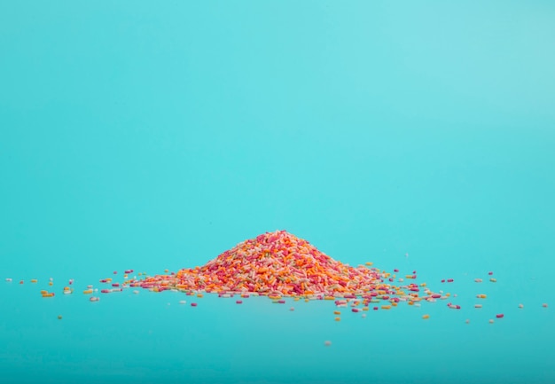 Colorful candy shavings