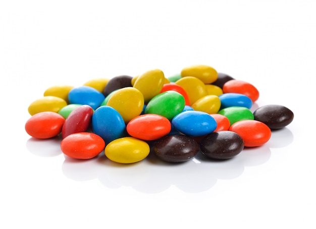 Colorful candy on white background