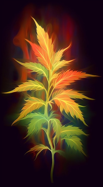 colorful cannabis leaves background ai generated
