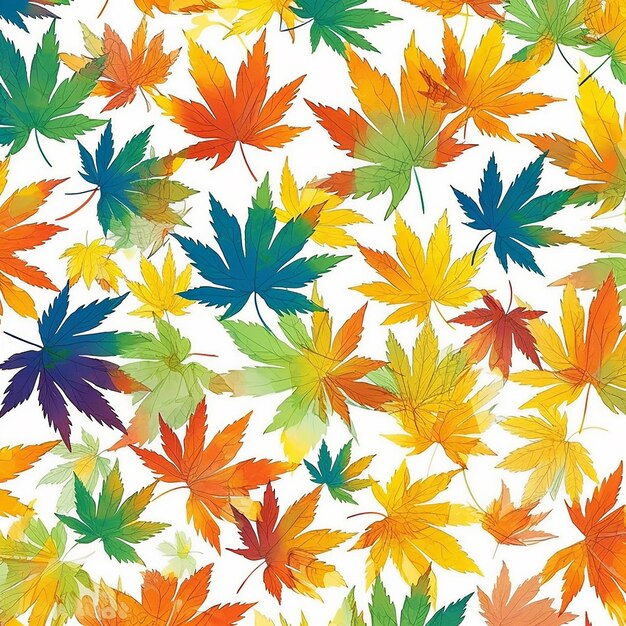 Photo colorful cannabis leaves background ai generated